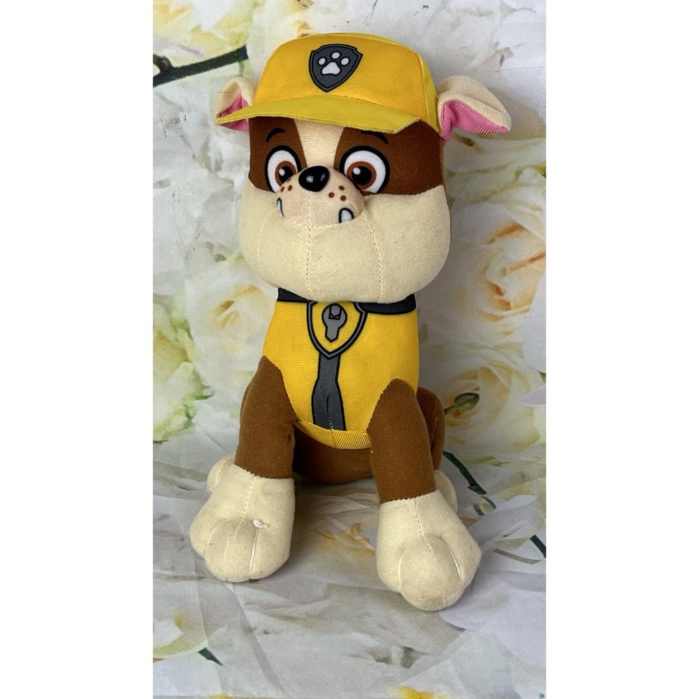 Paw Patrol Rubble Bulldog Plush Stuffed Animal Toy Spin Master Nickelodeon